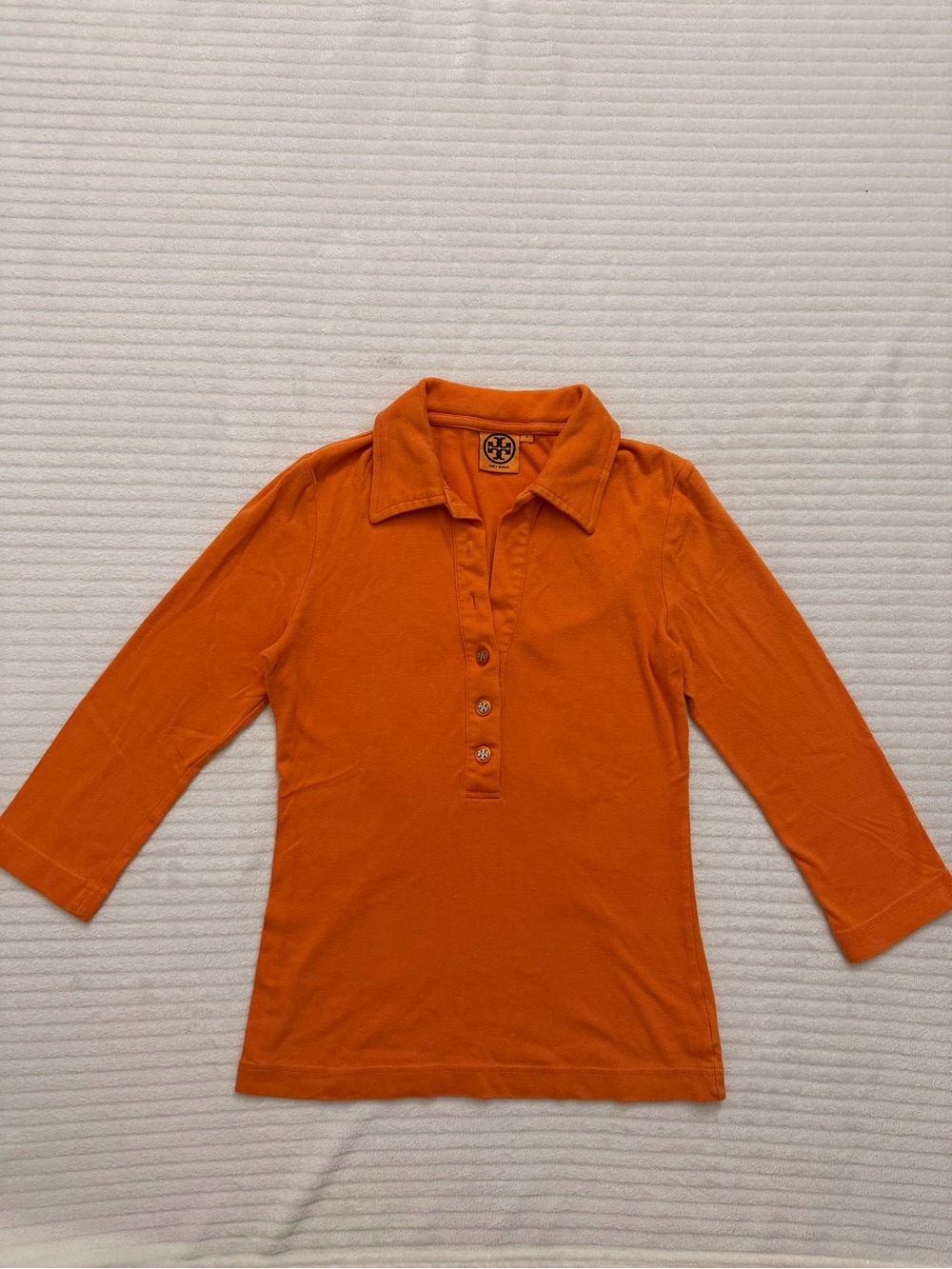 Tory Burch Girls Orange Collared Polo Top